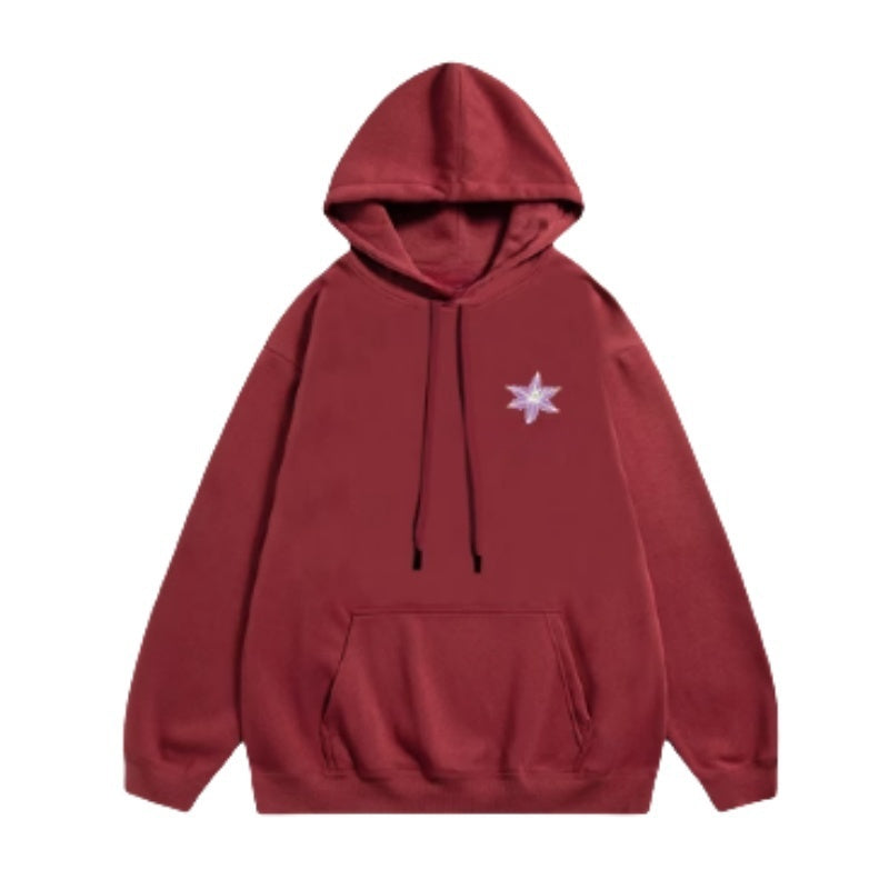Chic Red High-End Casual Hoodie