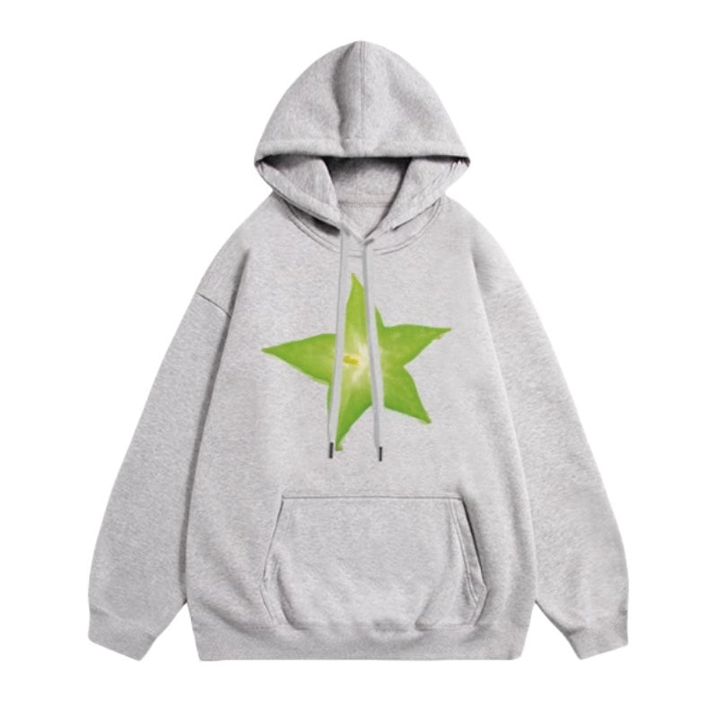 Modern Green Carambola Illustration Hoodie
