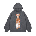 Casual Plaid Cape Detail Trendy Hoodie
